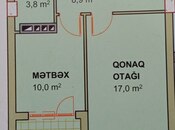 1-otaqlı yeni tikili, H.Əliyev pr., 49.7 m²